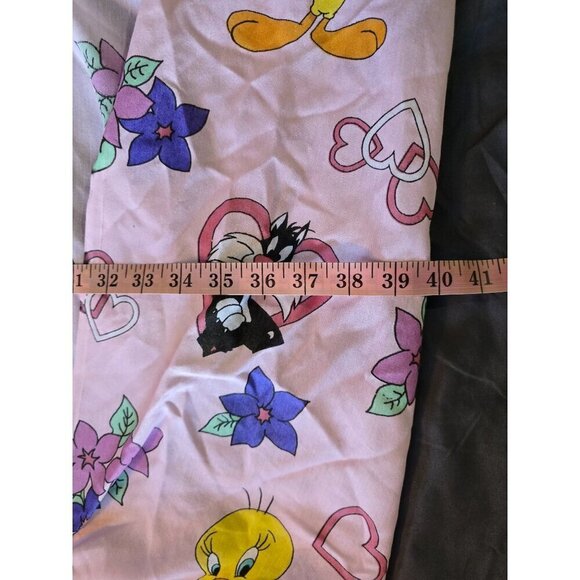 Vintage 90s 1996 Looney Tunes Pink Hearts Valentines Twin Sheet Set Tweety Tasma - Picture 4 of 16